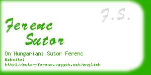 ferenc sutor business card